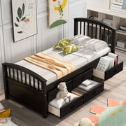 Bellemave Storage Bed Frame Twin with 6 Drawers,Solid Wood Twin Size Platform Bed with Headboard and Footboard,Heavy Duty Captain s Bed for Teens,Single Adult,Small SpacesEspresso