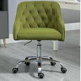 thumbnail image 1 of Bellemave Swivel Accent Chair with Wheels for Home Office, Modern Leisure Arm Chair for Living Room, Mid-Back Velvet Computer Desk Chair, Executive Chair with Silver feet base and Soft Seat(Green), 1 of 9