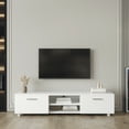thumbnail image 1 of Bellemave TV Stand for 70 Inch, TV Table with 2 Storage, TV Console with Open Shelves, TV Cabinet for Living Room, Bedroom(White), 1 of 11