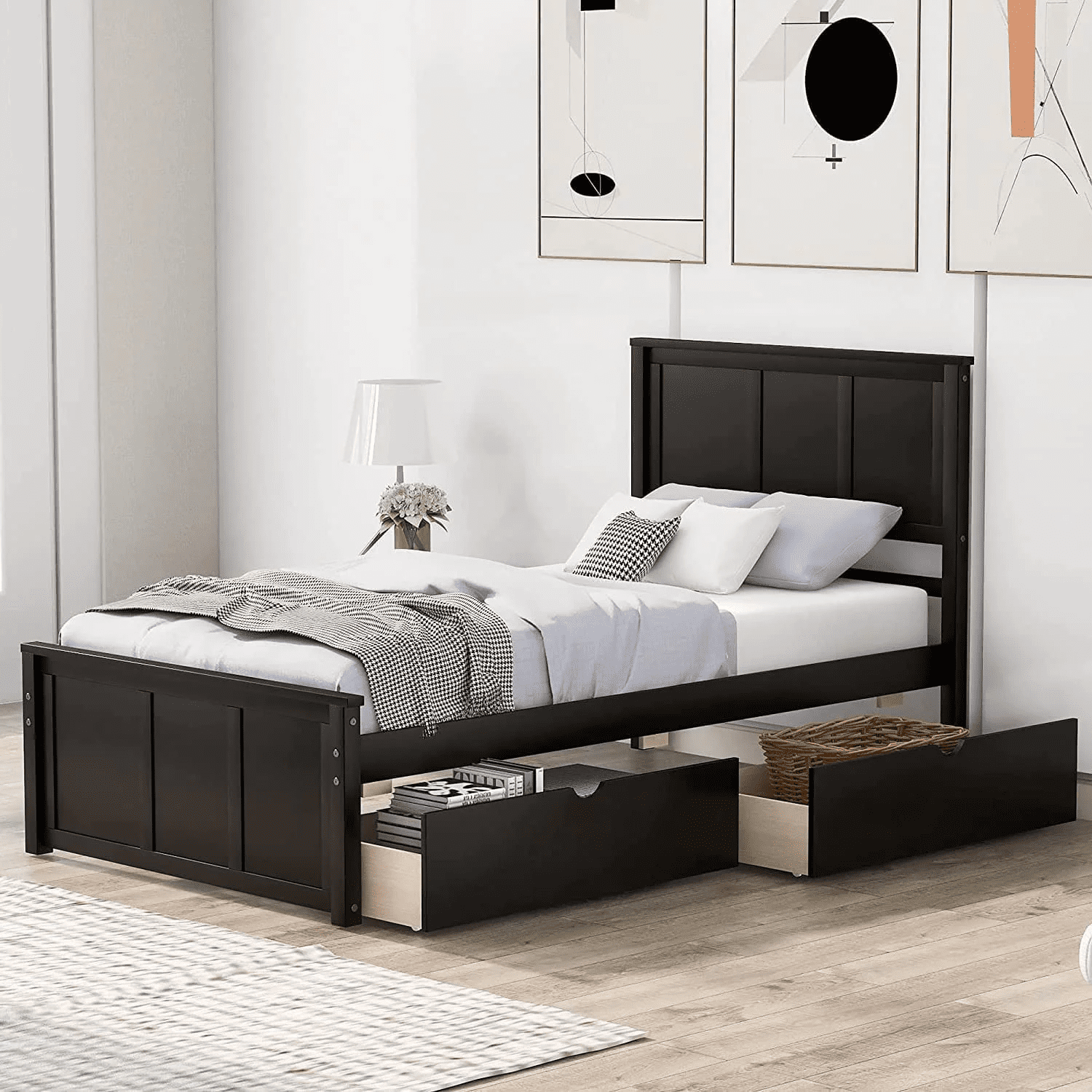 Bellemave Kids Bed Twin Size, Wood Platform Bed With
