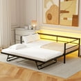 thumbnail image 1 of Bellemave Twin Daybed with Pop Up Trundle, Metal Sofa Beds with LED Lights, Twin to King Bed Frame for Living Room, Bedroom and Guest Room,Black, 1 of 8