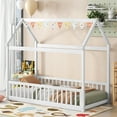 Bellemave Twin Floor Bed for Kids, Wood Twin Size Montessori House Bed