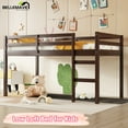 thumbnail image 1 of Bellemave Twin Low Loft Bed with Ladder and Guardrails Space Saving Twin Wooden Loft Bed Frame for Junior Loft Bed Frame with Strengthened Slats (Twin, Espresso Brown), 1 of 10