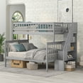 thumbnail image 1 of Bellemave Twin Over Full Bunk Bed with Stairs, Solid Wood Bunk Beds Frame with Storage Shelves, Detachable Stairway Bunk Beds for Teens Adult (Gray), 1 of 10