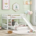 thumbnail image 1 of Bellemave Twin Over Twin Size Bunk Bed,Wood Floor Bunk Bed with Slide and Ladder for Teens(White), 1 of 11