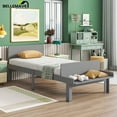 thumbnail image 1 of Bellemave Twin Platform Bed with Bed-end Bench Twin Wooden Bed Frame with Headboard and Footboard Bench Twin Bed with Underneath Storage for Teens, Gray, 1 of 11