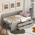 thumbnail image 1 of Bellemave Twin Size Daybed with Storage Drawers and Shelves Space-saving Wooden Daybed Frame Twin Storage Platform Bed Frame , No Box Spring Needed (Twin, Gray), 1 of 11