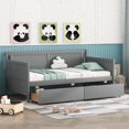 thumbnail image 1 of Bellemave Twin Size Daybed with Storage Drawers, Wood Sofa Bed Frame Twin Size, Corner Daybed for Living Room, Bedroom and Guest Room (Gray）, 1 of 8