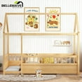 thumbnail image 1 of Bellemave Twin Size Floor Bed, Wood Twin House Bed with High Fence, Safe Playhouse Montessori Floor Bed, Natural, 1 of 9