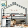thumbnail image 1 of Bellemave Twin Size House Loft Bed with Slide and Ladder,Solid Wood Loft Bed Frame with Safety Guardrails for Boys and Girls Bedrooms,No Box Spring Needed,Gray, 1 of 10
