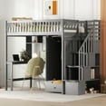 Bellemave Twin Loft Bed with Desk, Stairs, Wardrobe & Storage Shelves