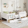 thumbnail image 1 of Bellemave Twin Size Montessori Bed Storage and Stairs, Wood Daybed with Bookcase and Guardrails, Twin Floor Beds Frame with 2 Drawers for Room, No Box Spring Needed（White), 1 of 8