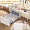 thumbnail image 1 of Bellemave Twin Size Murphy Bed with Desk and Foldable Cushion Space-saving Convertible Murphy Cabinet Bed Foldable Twin Size Platform Bed for Guest Room, Home Office (White), 1 of 11