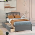 thumbnail image 1 of Bellemave Twin Size Platform Bed with 2 Storage Drawers,Solid Wood Twin Bed Frame with Headboard,Storage Bed with Slat Supports for Teens, Adults,Gray, 1 of 12
