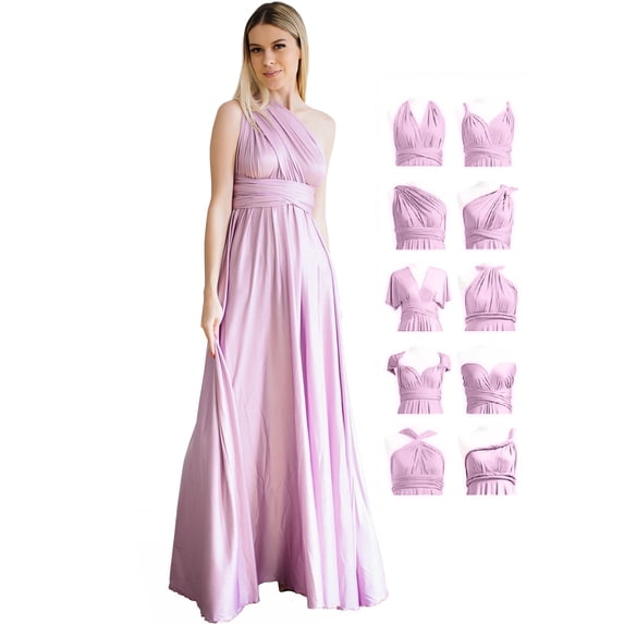 Belles Design Womens Infinity Bridesmaid Evening Transformer Maxi Dress Regular and Plus Size
