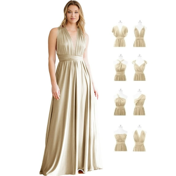 Belles Design Womens Infinity Bridesmaid Evening Transformer Maxi Dress Regular and Plus Size