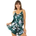 thumbnail image 1 of Belles Design Womens Sexy Floral Satin Silk Cami Shorts set 2 Piece Pajama Bridal Lingerie Sleepwear, 1 of 14