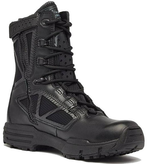 Belleville TR Chrome TR918Z 8 inch Hot Weather Side Zip Boot - Black-3.0-Wide