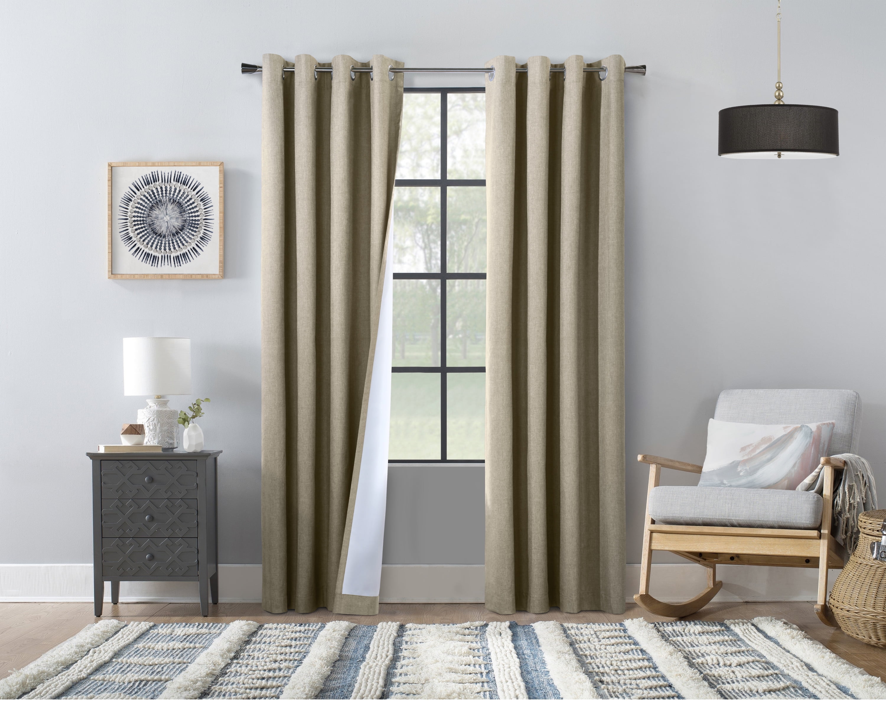 Belleville Total Blackout SilverClear Curtain Panel - Pair each 52" x 63" in Taupe
