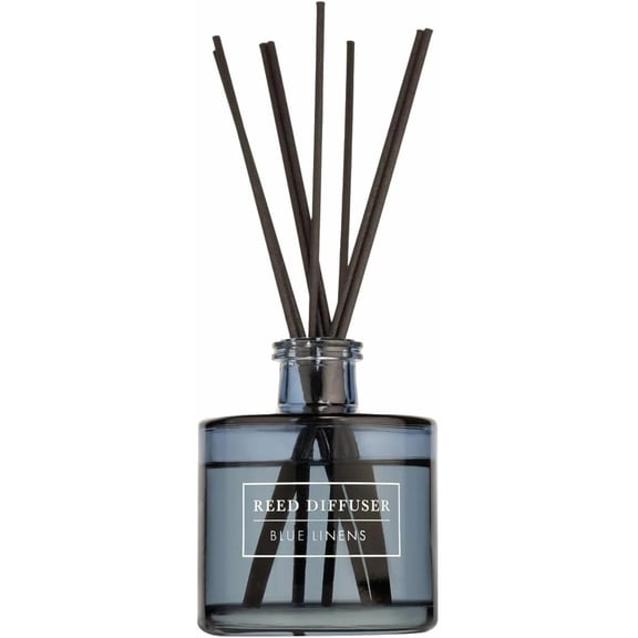 Bellevue Diffuser, 6 fl oz Glass Filled Diffuser, Highly Concentrated Fragrances with Essential Oils, Home Fragrance, Scent:Blue LINENS