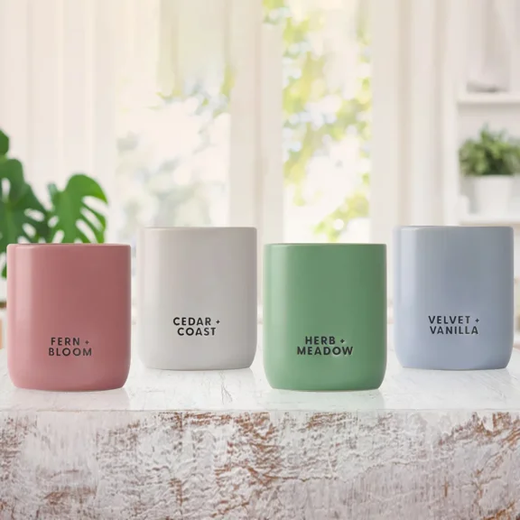 Bellevue Luxury Candles, 10 oz. Ceramic, 4-pack