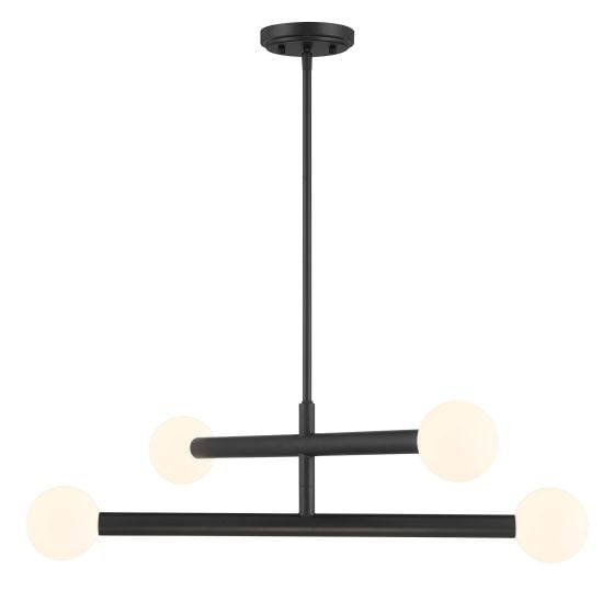 Meridian M100133MBK 4-Light Chandelier in Matte Black