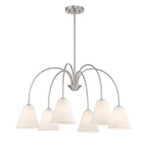 Meridian M100138BN 6-Light Chandelier in Brushed Nickel