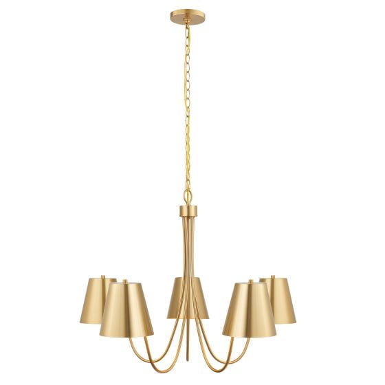 Meridian M100142NB 5-Light Chandelier in Natural Brass