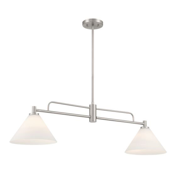Meridian M100136BN 2-Light Linear Chandelier in Brushed Nickel