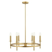 Meridian M100140NB 6-Light Chandelier in Natural Brass