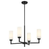 Meridian M100129MBK 4-Light Chandelier in Matte Black
