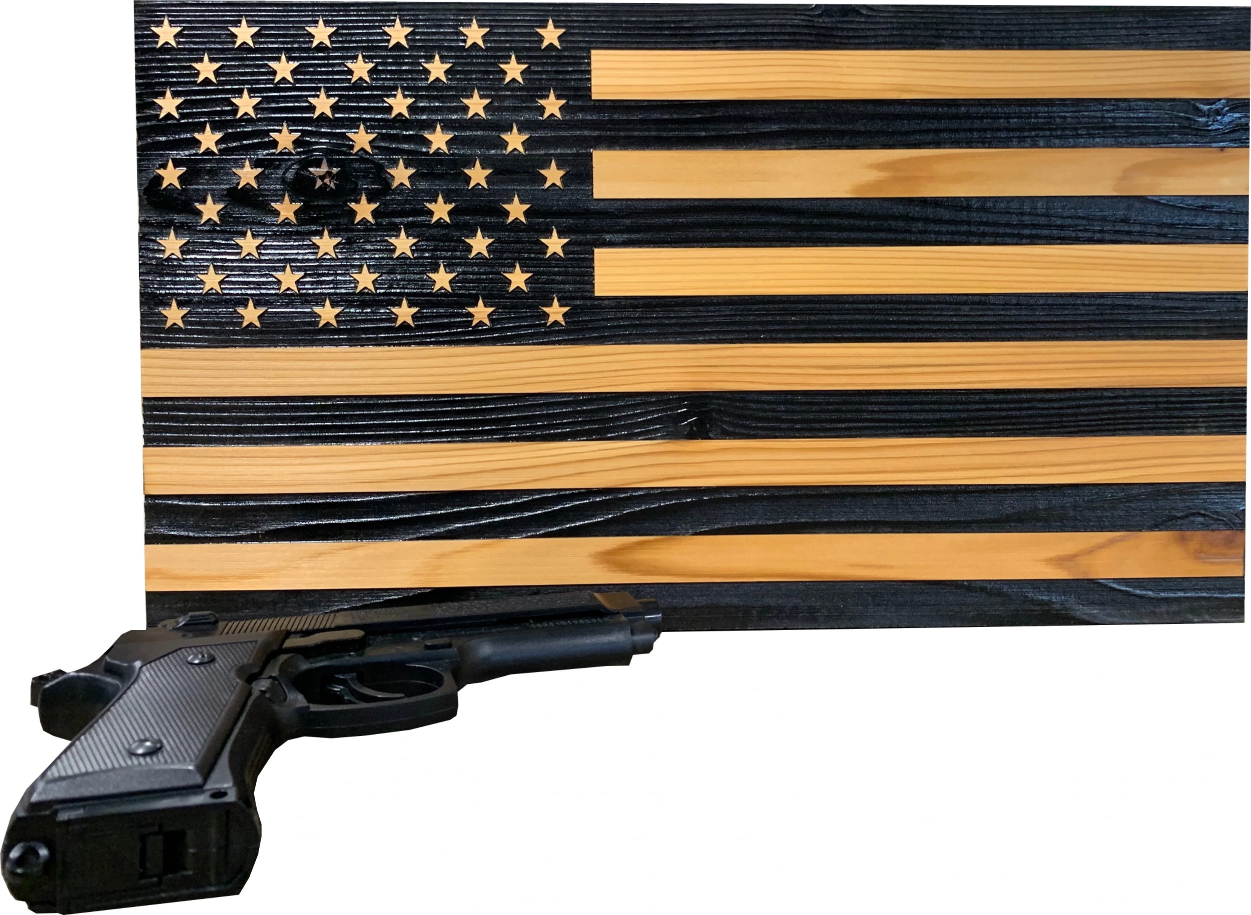 Bellewood Designs American Flag Decorative Secure WallMounted Gun
