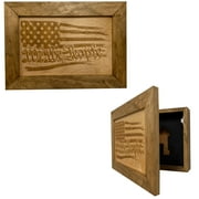 Bellewood Designs American Flag Gun Cabinet We The People Decorative and Secure Hidden Gun Safe Natural