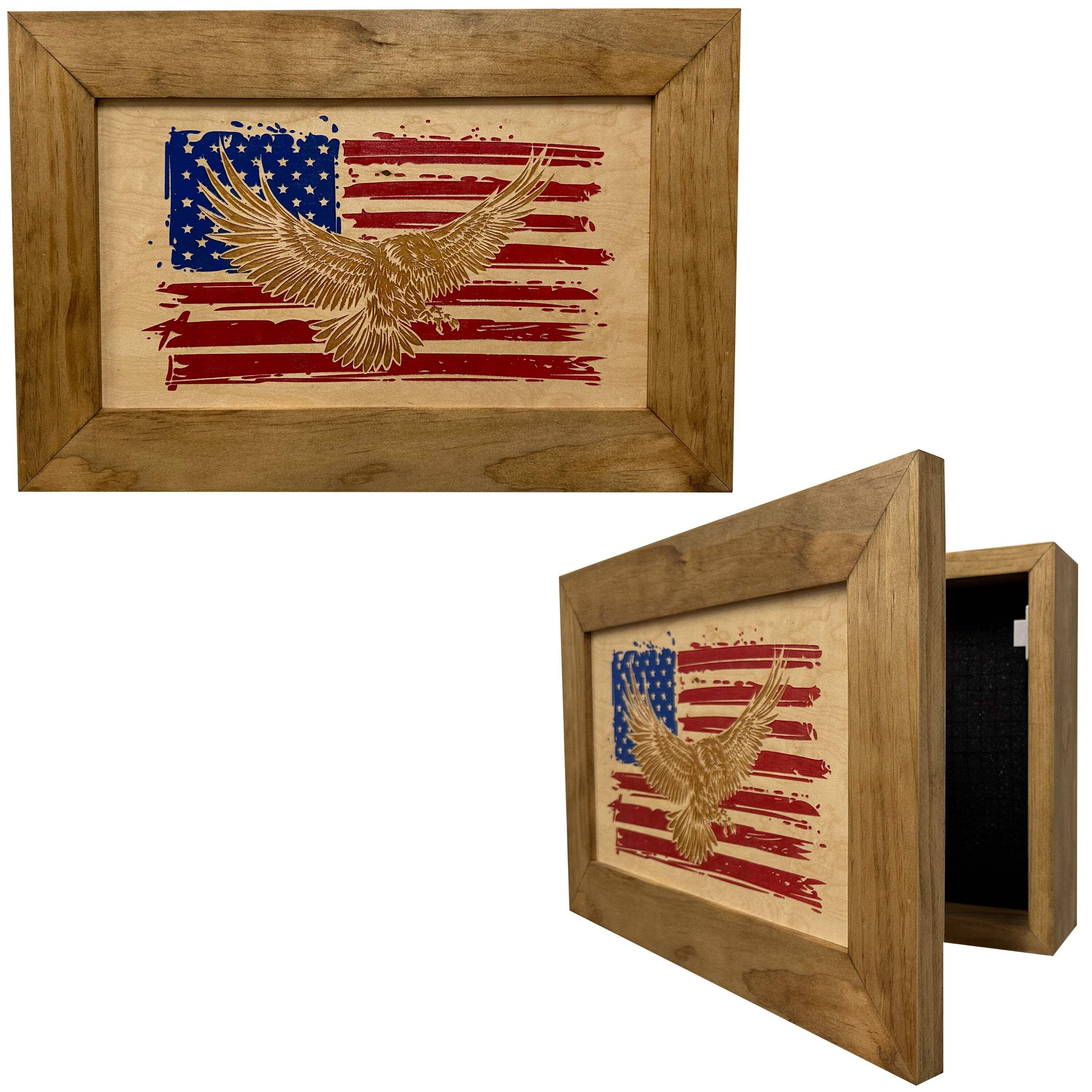 Bellewood Designs American Flag and Eagle Wall Mounted Gun Safe
