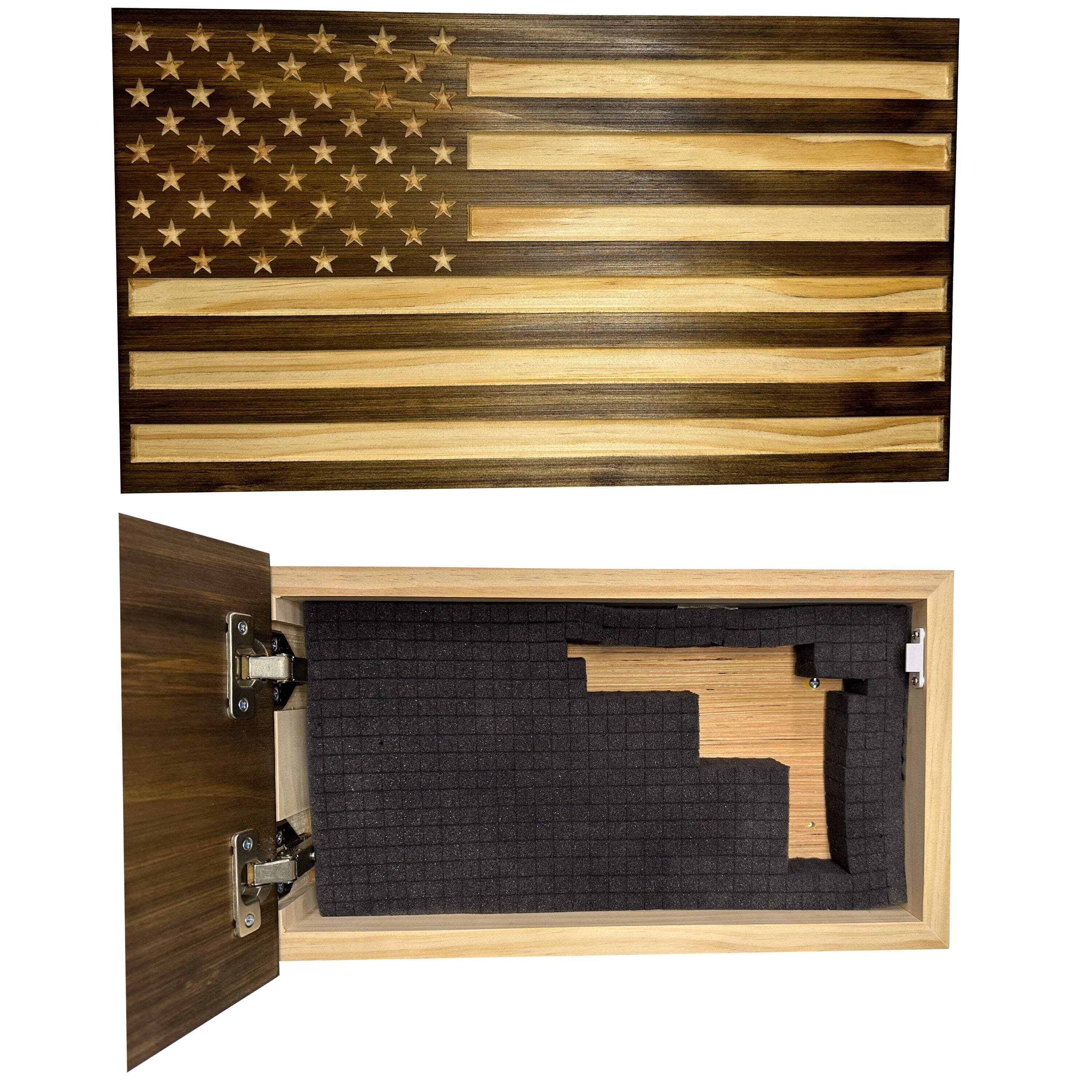 Bellewood Designs Carved American Flag Gun Safe Wall Decor - Securely ...