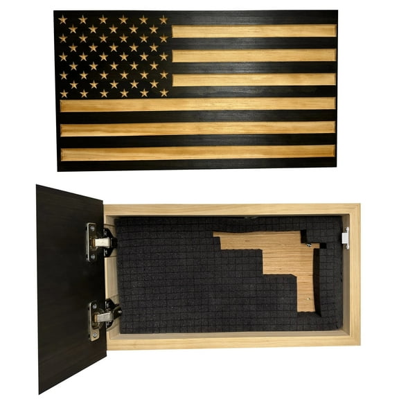 Bellewood Designs Carved American Flag Gun Safe Wall Decor - Securely Store Your Firearm In Plain Sight