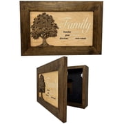 Bellewood Designs Decorative Secured Gun Storage Cabinet with Family Branches Dark Walnut