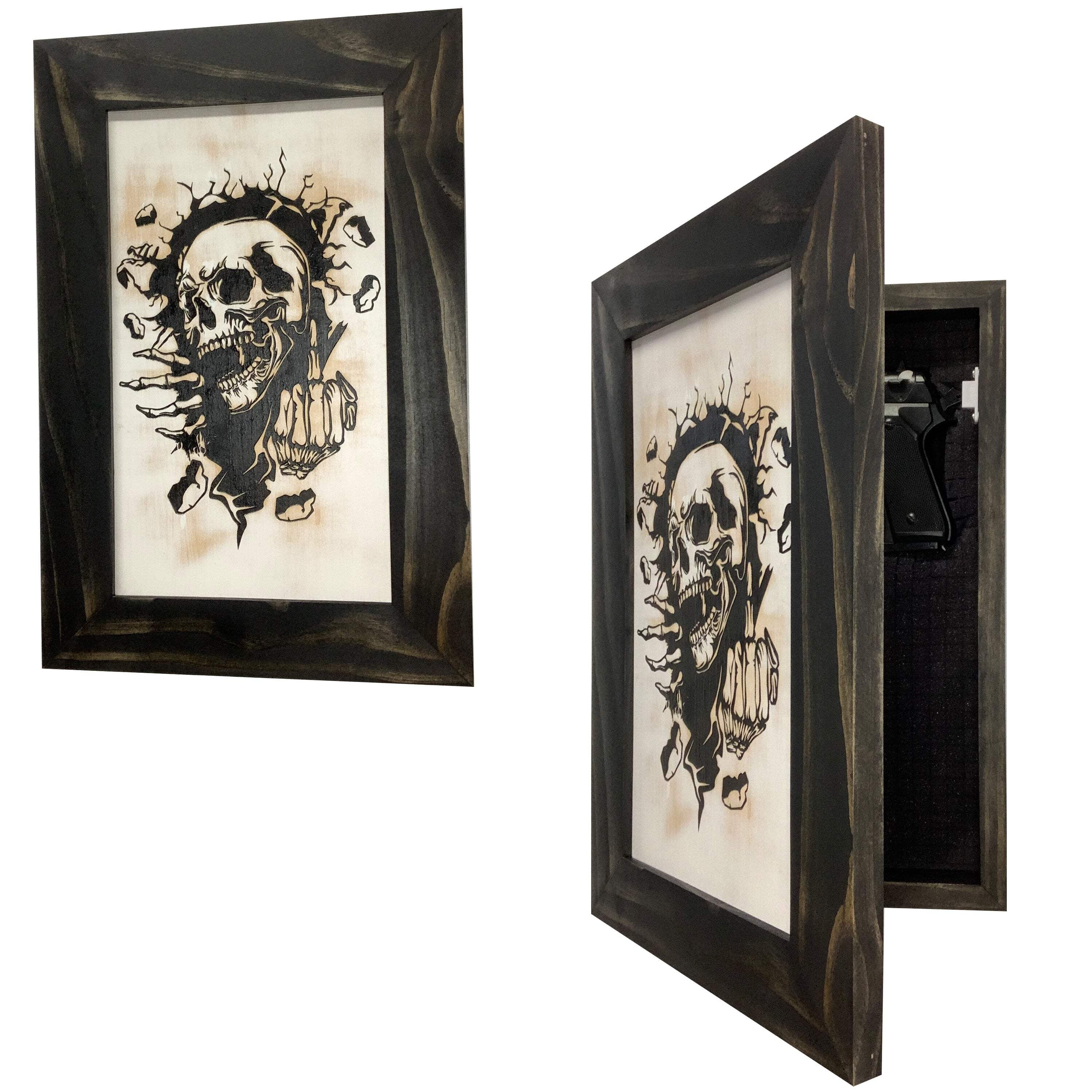 Hidden Gun Cabinet with  Giving Middle Finger To Securely Store and Conceal Your Gun by Bellewood Designs