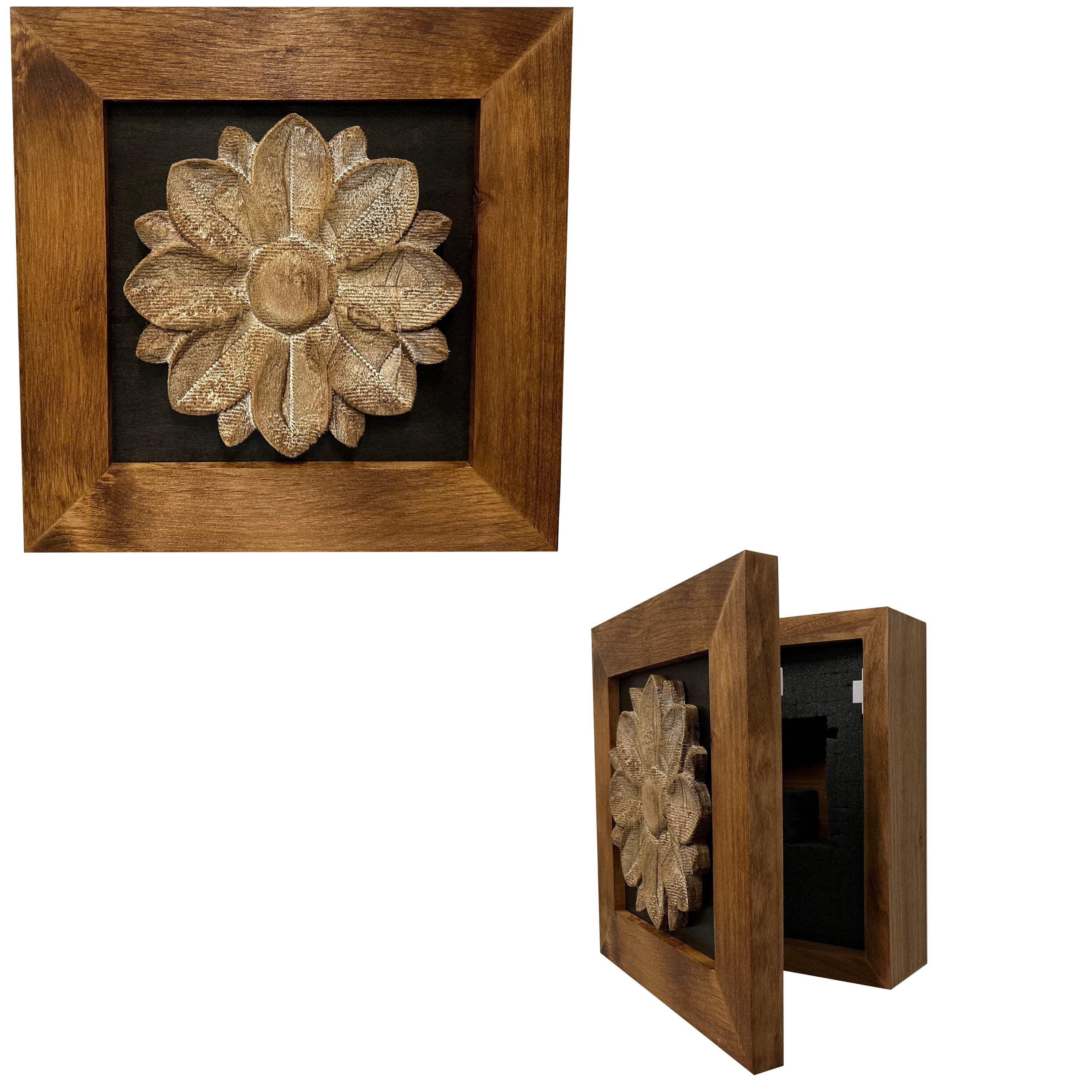 Bellewood Designs Hidden Gun Cabinet Wall Decor Distressed Flower (Black)