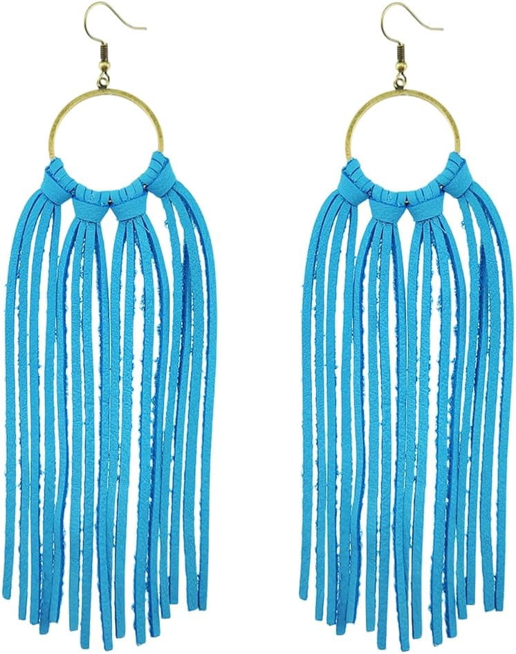 African Woman Faux Leather Earrings – Black Afro Design Dangle Drop Earrings, Lightweight & Hypoallergenic