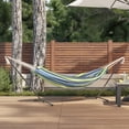 thumbnail image 1 of Belleze 10ft Double Hammock Stand with Carrying Bag, Portable Set, Oasis, 1 of 7