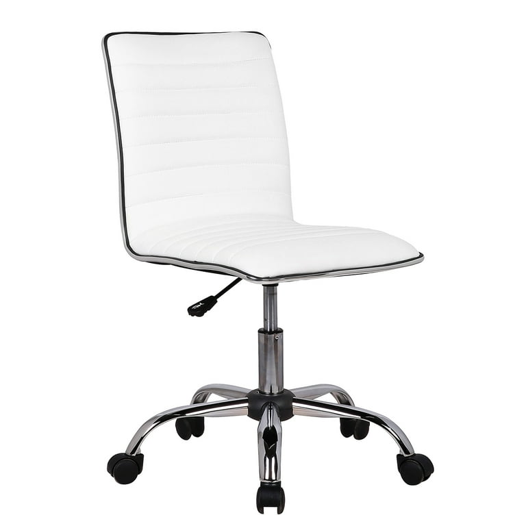 Belleze Modern Ribbed Office Chair Armless Seat Desk Seat Swivel