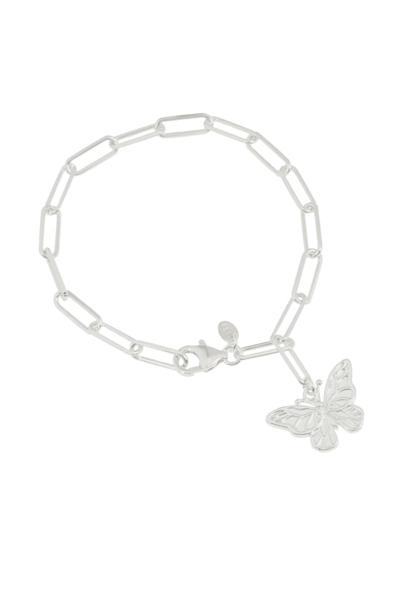 Bronze Paperclip Chain Critter Charm Bracelet, 7-1/2"