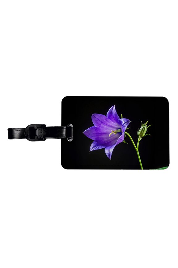 Bellflower Purple Flower Photo Faux Leather Travel Luggage Tag