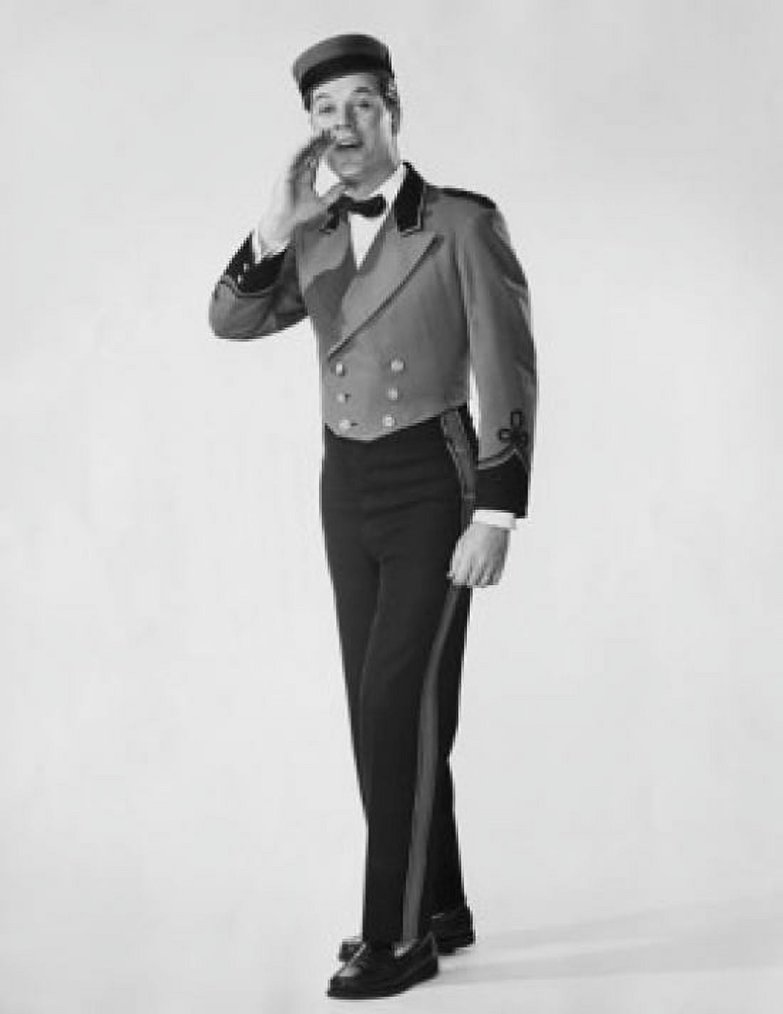 Bellhop talking with his hand near his mouth Canvas Art - (18 x 24)