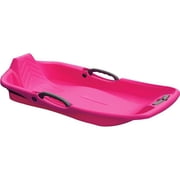 Belli BE80320 Pink Snow Sled 1 Seat with Brake & Handle Cord for Kids & Adults - 8H x 16.3W x 30.6L in.