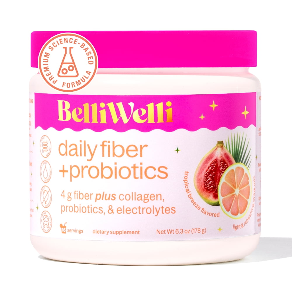 BelliWelli Daily Fiber + Probiotics Tropical Breeze, 6.3 oz