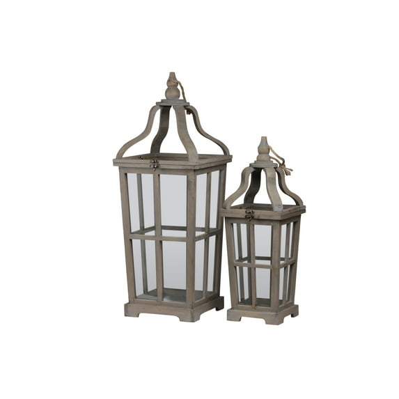 Bellied Shape Bamboo and Metal Frame Lantern, Small, Black- Saltoro Sherpi