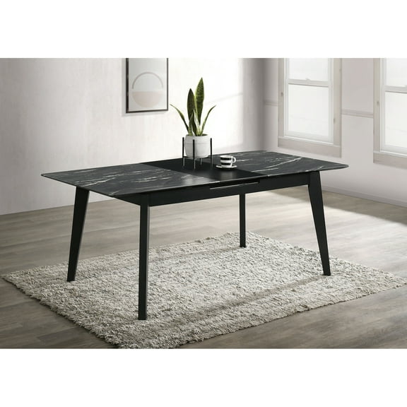 Bellingham Black Dining Table with Self-Storing Extension Leaf