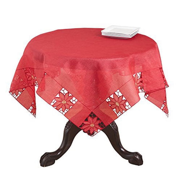 Bellingham Embroidered and Cutwork Tablecloth, Square (72"x72")